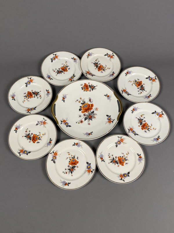 Service à dessert  en porcelaine Art Déco