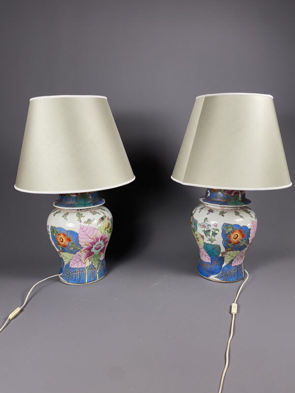 Paire de lampe en céramique chinoise