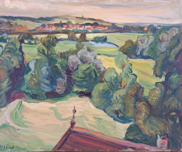 “Vue du village”, Ecole expressionniste du XXème.